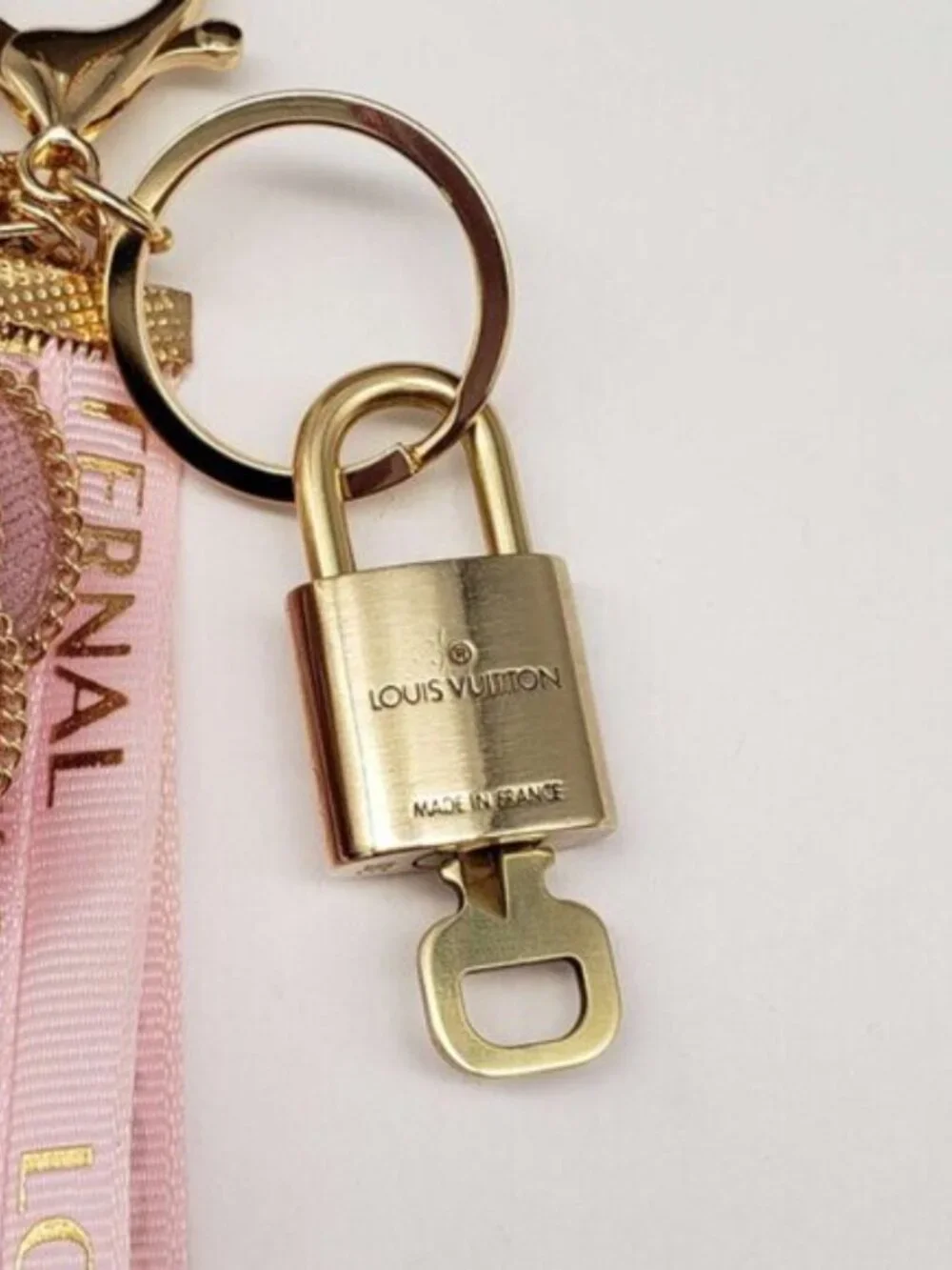 Authentic Louis Vuitton Gold Lock & Key 🔑 Bag Charm w/ Unbranded Flower Charm
